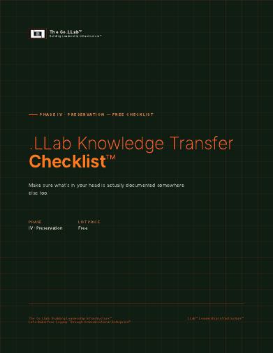 .LLab Knowledge Transfer Checklist™ cover